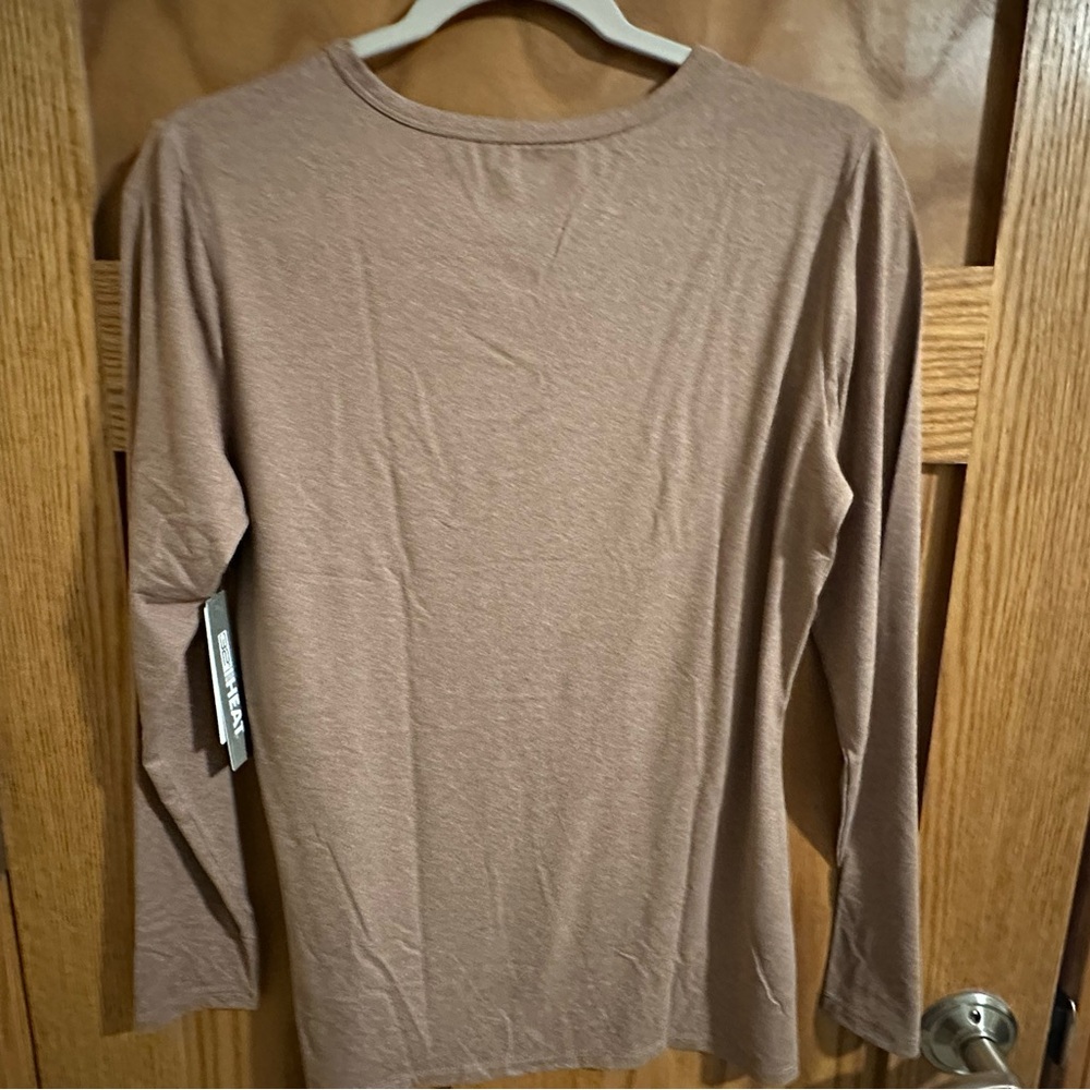 32 Degrees Heathered Brown Long Sleeve Top - Picture 3 of 5